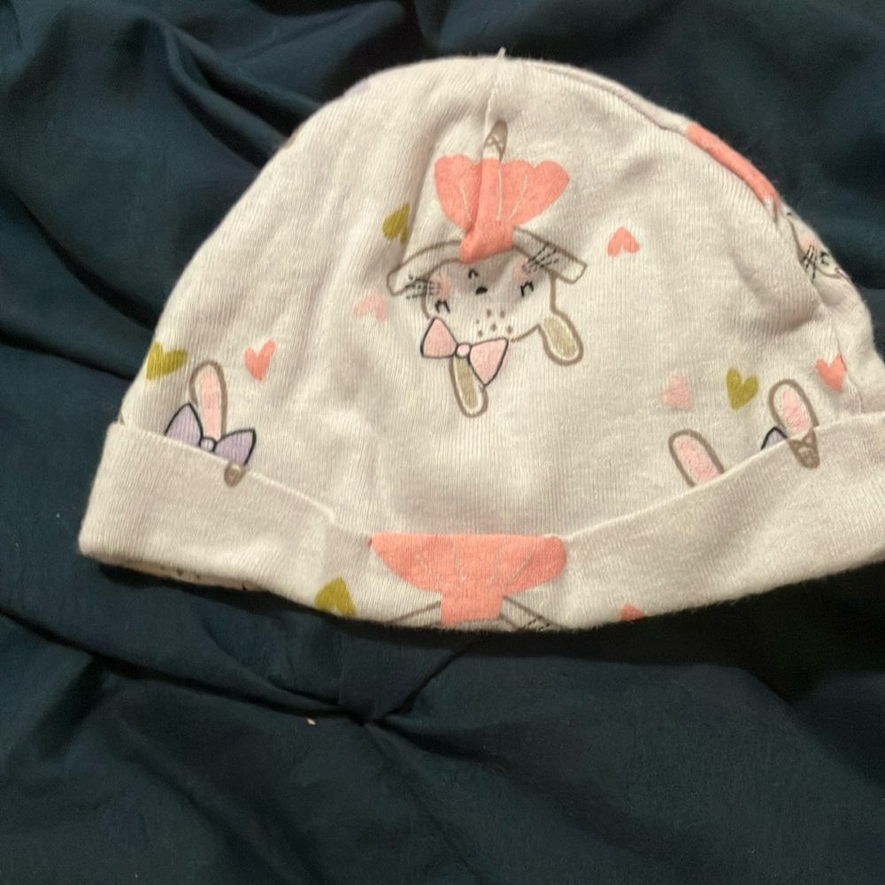 Adorable Pink and White Kids Beanie
